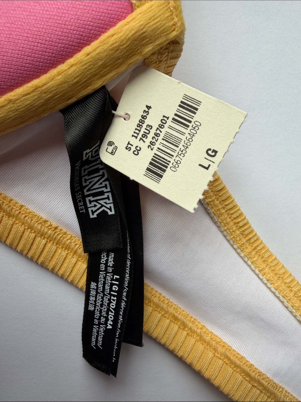 PINK Victoria's Secret Yellow Ribbed Underwire Bra NWT - Picture 8 of 8
